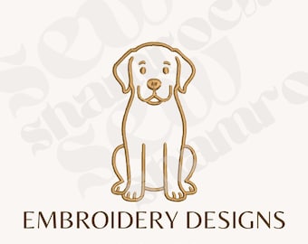 Labrador Retriever Embroidery File - Labrador Machine Embroidery - Preppy Embroidery File, Multiple Sizes, Black Lab, Golden Lab Dog