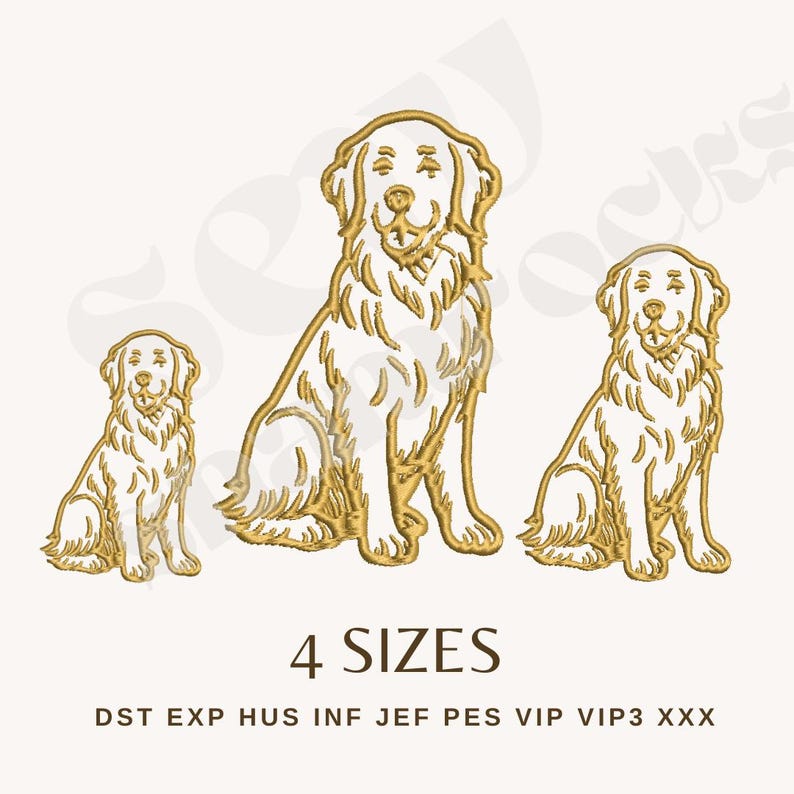 Golden Retriever Embroidery File - Labrador Retriever Machine ...
