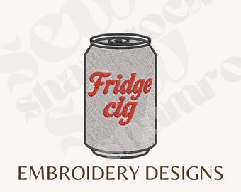 Diet Soda Embroidery File - Fridge Cig - 4x4 Embroidery Machine - PES, DST, etc. diet cola, diet soda can, soda embroidery