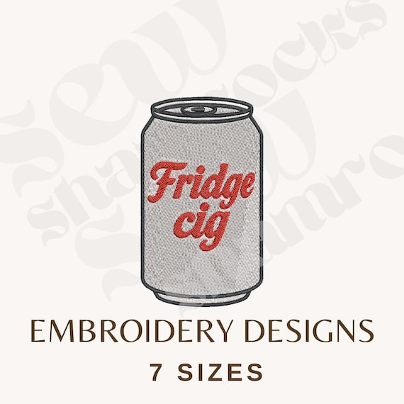 Diet Soda Embroidery File - Fridge Cig - 4x4 Embroidery Machine - PES, DST, etc. diet cola, diet soda can, soda embroidery