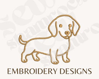 Dachshund Embroidery File - Dachshund Dog Machine Embroidery - Preppy Embroidery File - Weenie Dog