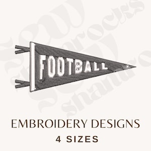 Football Pennant Embroidery File - Football Embroidery Design -  Multiple Sizes and Formats