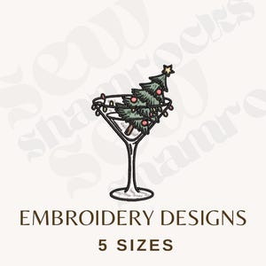 クリスマスツリー マティーニ 刺繍ファイル - Pes ファイル - 即時ダウンロード