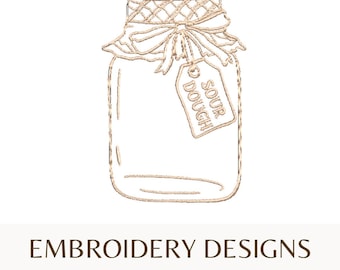 Simple Sourdough Embroidery File - Instant Download, PES File, DST File, Bread Baking Embroidery