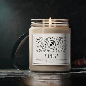 Birthday Candle, Personalized name with zodiac sign, Birthday Gifts for Her, Christmas Gift, Birthday gift for him, Birthday gift