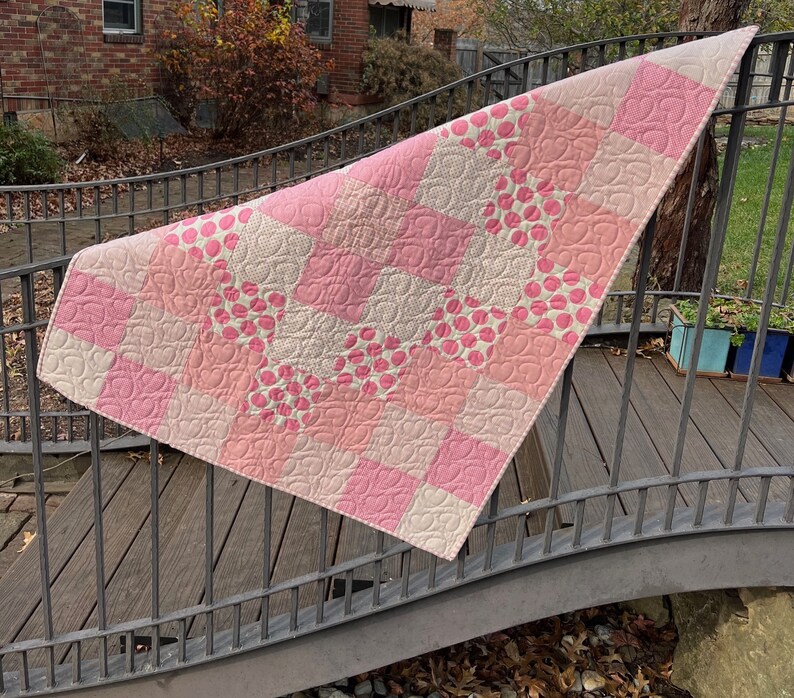 Pink Baby Quilt Etsy