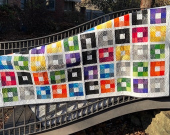 Multi color squares quilt