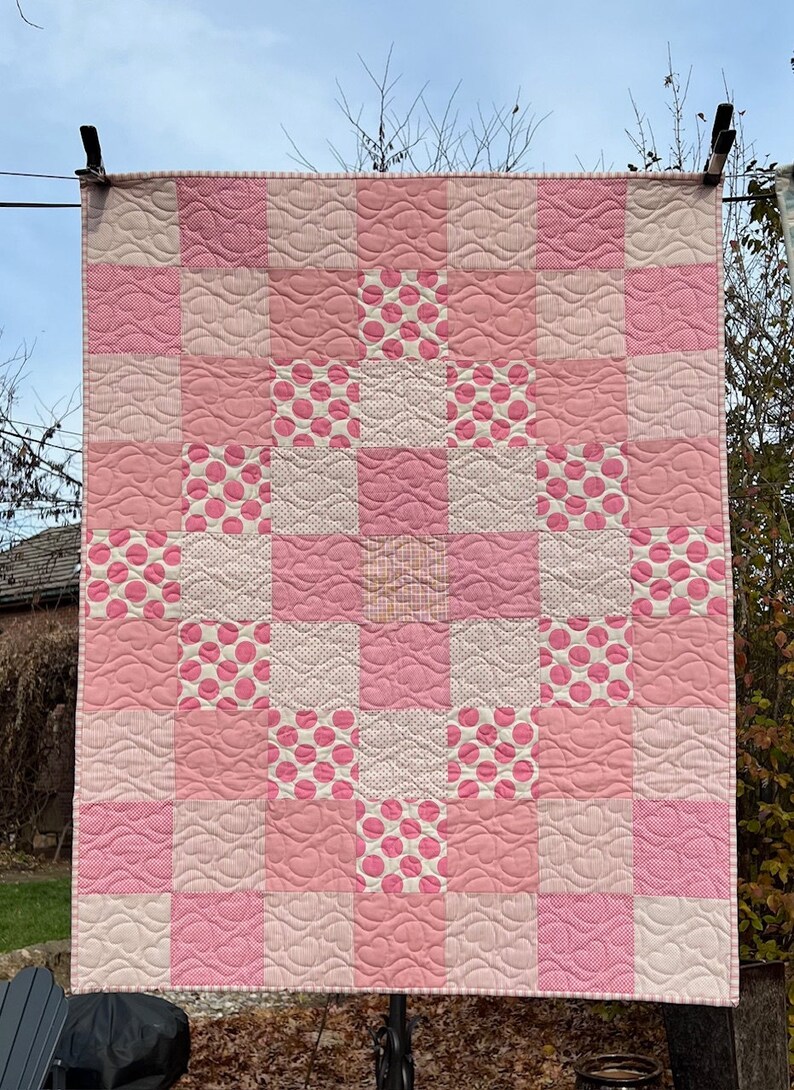 Pink Baby Quilt Etsy