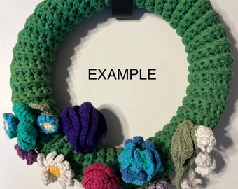 DIY Wreath Handmade Crocheted