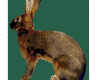 Belgian Hare Rabbit Cross Stitch Graph
