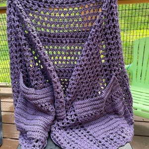 Perfect Pockets Shawl Handmade Crocheted