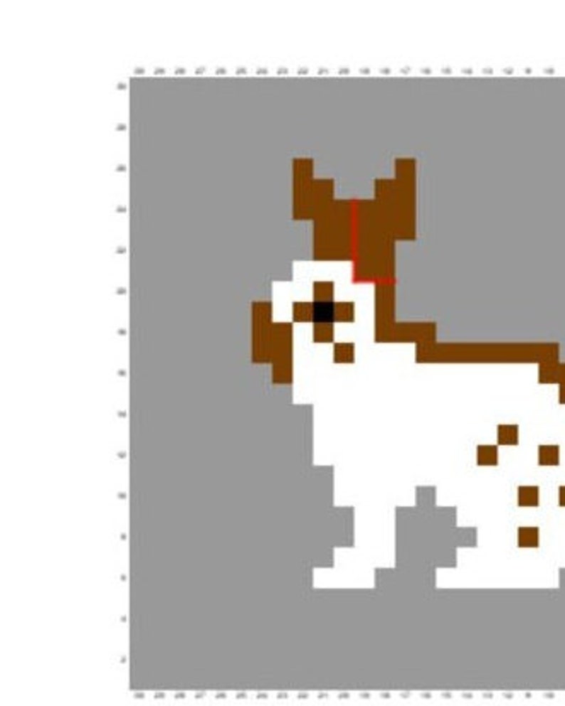Pixelated Rabbit With Graph Dwarf Papillon Rabbit Graph - Etsy