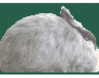 Satin Angora Rabbit Cross Stitch Graph