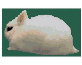 Dwarf Hotot Rabbit Cross Stitch Graph