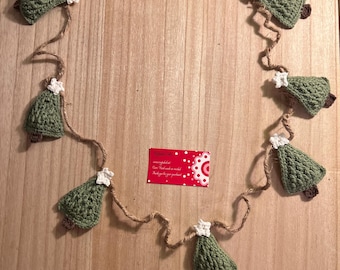 Christmas Tree Decoration and Garland - Handmade - Crocheted