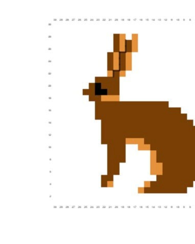 Pixelated Rabbit With Graph Belgian Hare Rabbit Graph - Etsy
