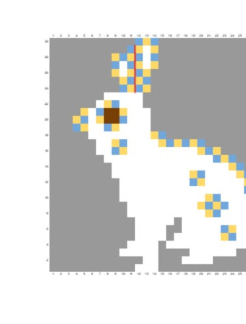 Pixelated Rabbit With Graph Rhinelander Rabbit Graph - Etsy