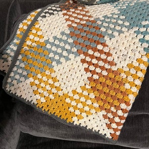 Planned Pooling (Plaid) Blanket Handmade Crocheted