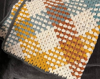 Planned Pooling (Plaid) Blanket Handmade Crocheted