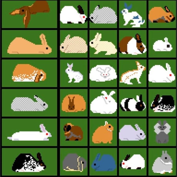 52 Breeds of Rabbit Blanket Crochet Graph - Etsy