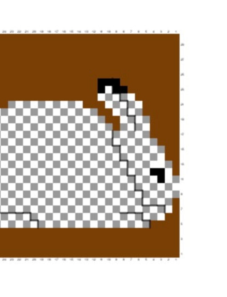 Pixelated Rabbit With Graph American Chinchilla Rabbit Crochet Graph - Etsy