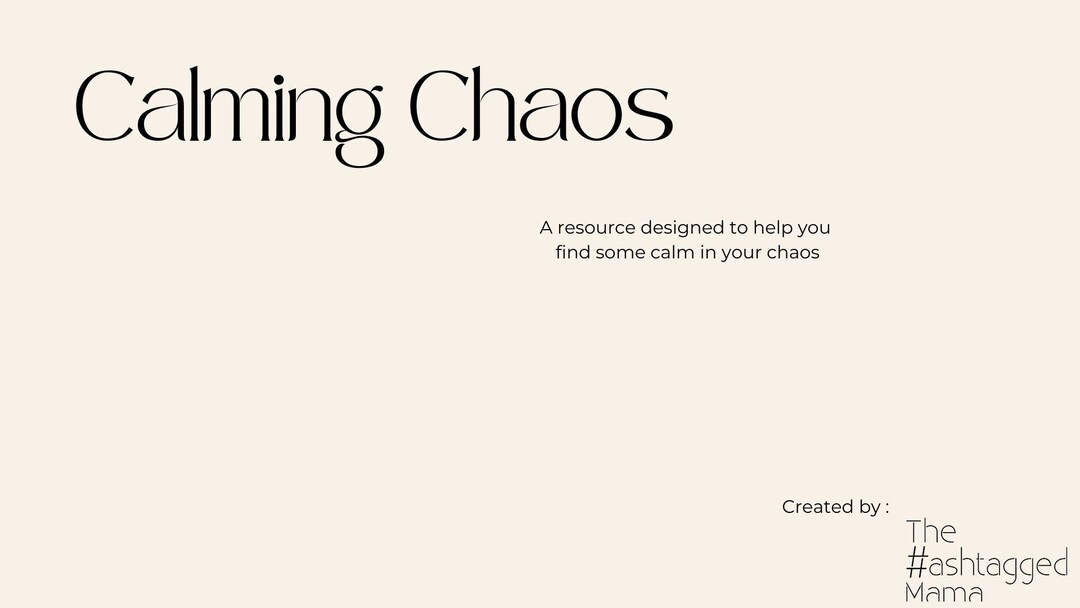 Calming Chaos Guide - Etsy