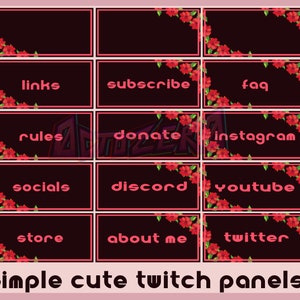 Cute Simple Pink Flower Twitch Panels