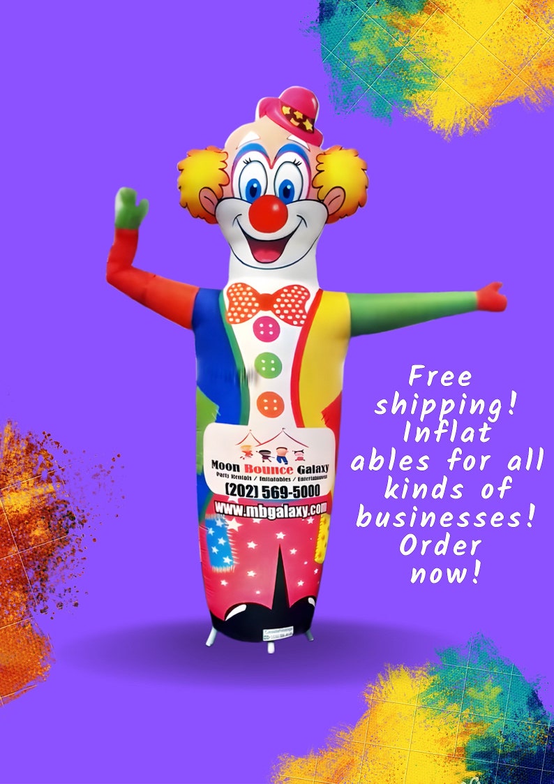 Bring Your Party to Life with vibrant Inflatable Colorful Clown image 1