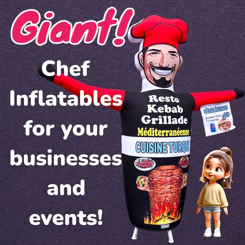 Giant Inflatable Chef Man: Custom Advertising Mascot - Etsy