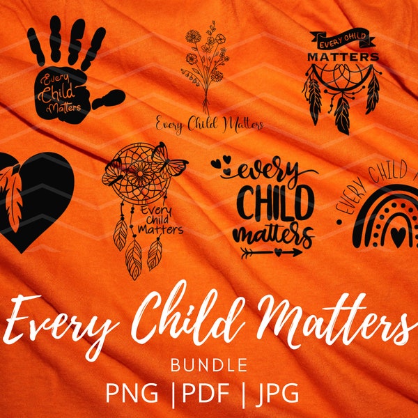 Every child matters orange shirt day bundle | PNG PDF JPEG | orange shirt simple design bundle