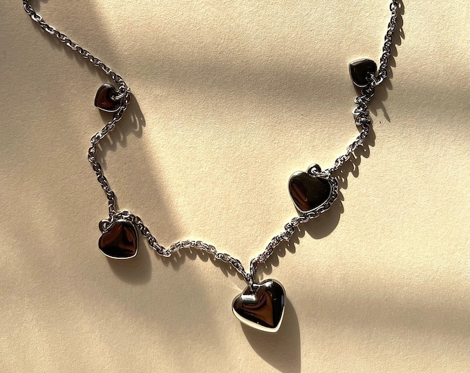Five Heart Charm necklace