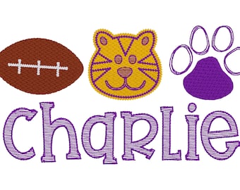 Football Tiger Paw- Instant Download Machine Embroidery Design