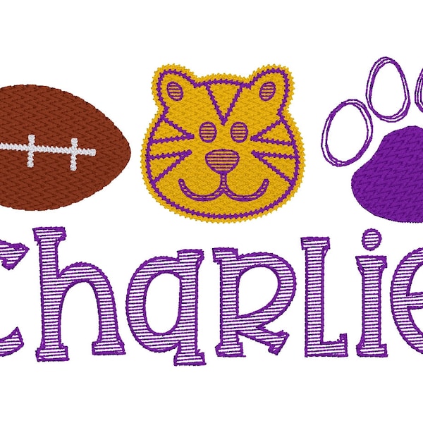 Football Tiger Paw- Instant Download Machine Embroidery Design