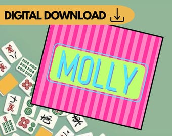 Editable Mahjong Card Insert Template | Personalized Mahjong Card Sleeve Insert | Digital Download | Canva Template | Mahjong Gift