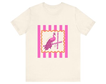 Bird Bam Cheers Bella Canvas T-Shirt | Striped Frame Graphic Tee