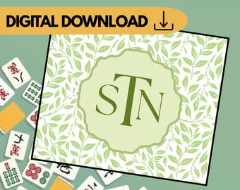 Editable Mahjong Card Insert Template | Personalized Mahjong Card Sleeve Insert | Digital Download | Canva Template | Mahjong Gift