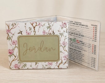 Personalized Mahjong Card Cover Insert | Custom Name Mahjong Card Sleeve Insert | Floral Mahjong Gift | Cute Mahjong Accessories
