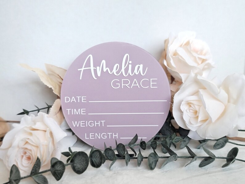 Hospital Baby Placard Birth Stats Sign Newborn Baby Name Tag Etsy