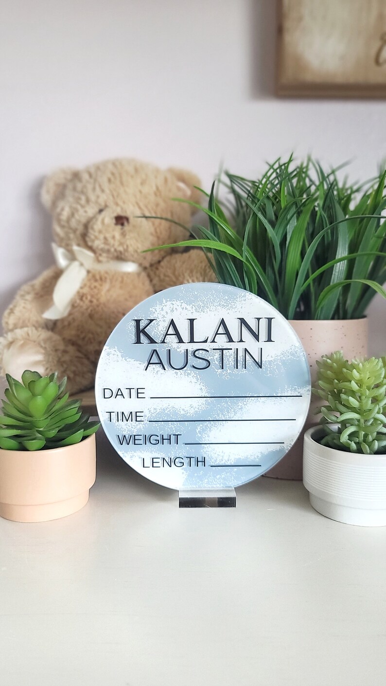 Hospital Baby Placard Birth Stats Sign Newborn Baby Name Tag Etsy