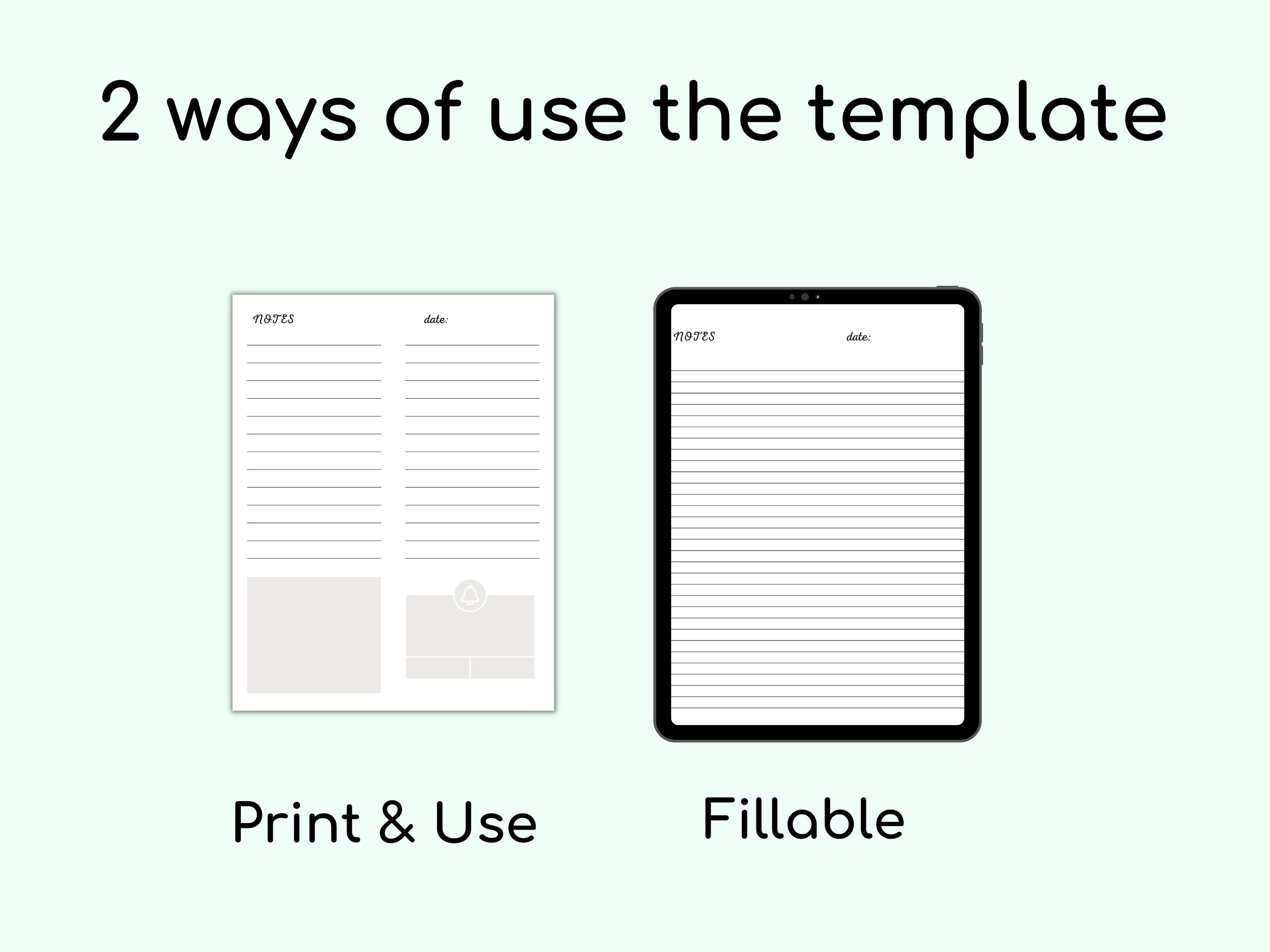 Printable Notes Pages Note Taking Templates Notes Taking Etsy