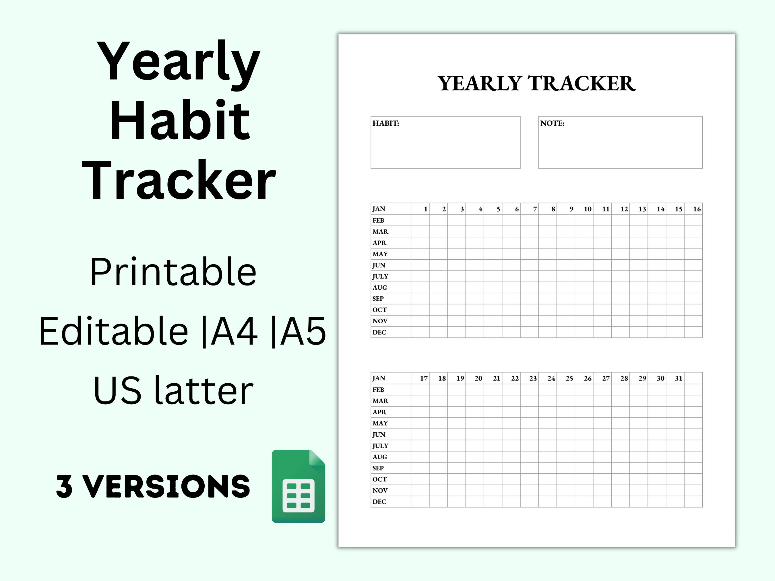 Habit Tracker Printable Atomic Habits Goal Setting 30 atelieryuwa