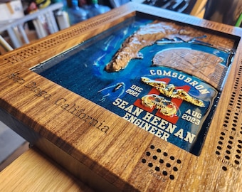 Customizable Topography, Personalized Walnut Cribbage Boards