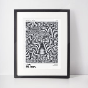 Geometric Art, Minimalistic Art Digital Print, Optical Illusion, Black & White Art, Optical Art, Printable Modern Wall Deco, Art Print