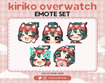 Zestaw emotikonów Kiriko Overwatch / OW / Twitch / Discord / Youtube / Streaming / Pakiet emotikonów