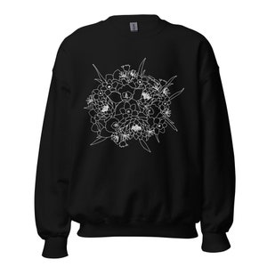 March Birth Flower Bouquet Unisex Sweatshirt, Boho Floral Plant Minimalist Flower Sweater, Mothers Day Gift, Birthday Gift, Crewneck