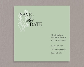 Save The Date Invitation Template, Modern Minimalistic Invitation, Save The Date Printable, Editable Wedding Invitation, Instant Download