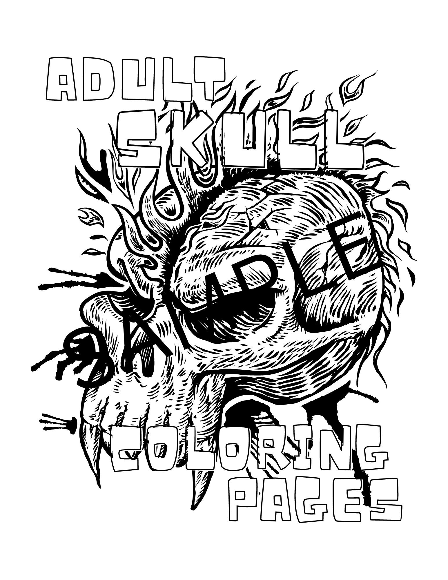 Adult Skull Coloring Pages - Etsy