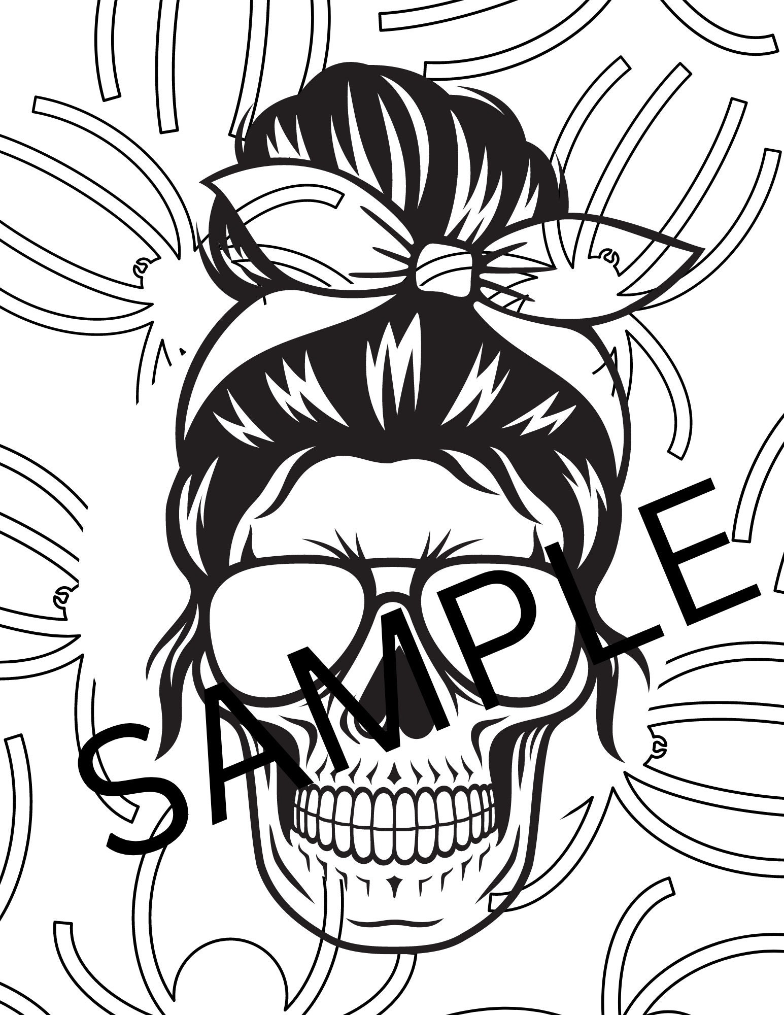 Adult Skull Coloring Pages - Etsy