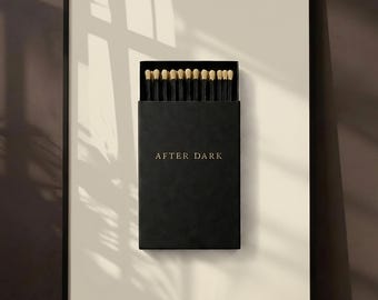 After Dark Matchbox, Moody Fine Art, Modern Minimalist Print, Luxury Fashion Wall Art, Matchbook Art Print (Digital Download)