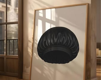 Bonnet Black Power Poster, Black Hair Art Print, Cultural Afro Art, African American Printable, Black Woman Wall Art (Digital Download)